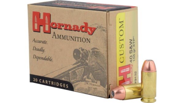 opplanet hornady custom pistol ammo 40 s w extreme terminal performance 155 grain 20 rounds box 9132 main 1