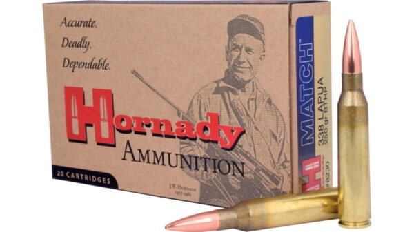 opplanet hornady match rifle ammo 338 lapua magnum boat tail hollow point 250 grain 20 rounds box 8230 main 1